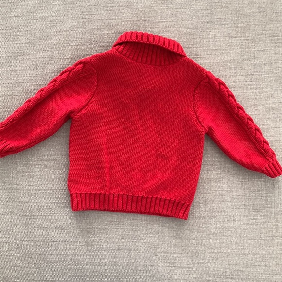 6-12m Old Navy red cable cardigan - Picture 5 of 5